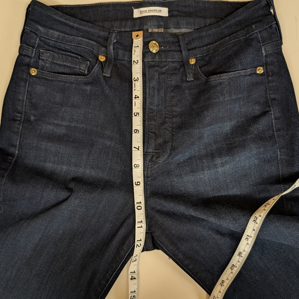 Good American Good Legs Jeans Dark Wash High Rise Skinny Stretch Denim - Picture 10 of 12